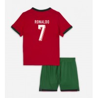 Portugali Cristiano Ronaldo #7 Koti Peliasu Lasten EM-Kisat 2024 Lyhythihainen (+ Lyhyet housut)
